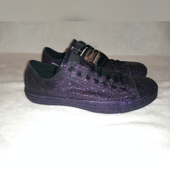 converse purple glitter shoes